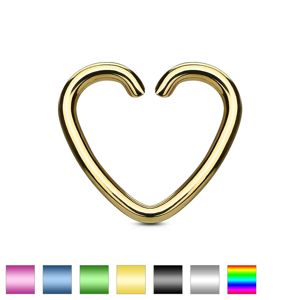 Sztuczny piercing do ucha z tytanu - kolorowe serce - Kolor kolczyka: Fioletowy