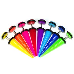 Sztuczny taper, expander - neonowe kolory - Kolor kolczyka: Fioletowy