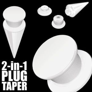 Taper i plug 2 w 1 biały - Szerokość: 3 mm