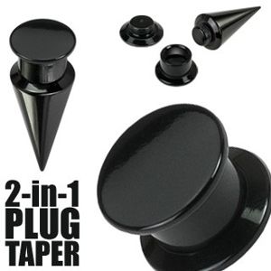 Taper i plug 2 w 1 czarny - Szerokość: 4 mm
