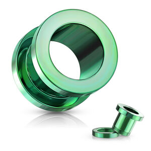 Tunel do ucha ze stali 316L - błyszcząca powierzchnia zielonego koloru - Szerokość: 5 mm