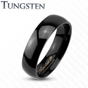 Tungsten gładki czarny pierścionek, wysoki połysk, 2 mm - Rozmiar : 47