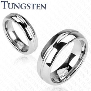 Tungsten obrączka - pierścionek z rowkiem na środku - Rozmiar : 51