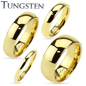 Tungsten obrączka złotego koloru, lśniąca i gładka powierzchnia, 2 mm - Rozmiar : 51