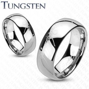 Tungsten pierścionek - obrączka, gładka lśniąca powierzchnia, motyw Władcy Pierścieni, 8 mm - Rozmiar : 57