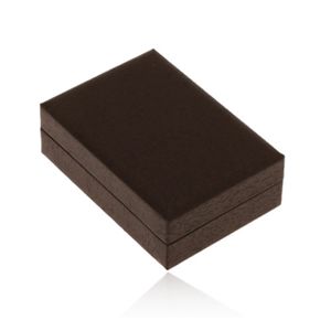 Upominkowe pudełeczko na kolczyki, ciemnobrązowa imitacja drewna, delikatne czarne nacięcia