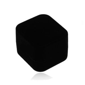Upominkowe pudełeczko na pierścionek lub kolczyki, kwadratowy kształt, czarny odcień