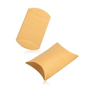 Upominkowe pudełko z papieru, gładka powierzchnia, lśniący złoty odcień - Kolor: Béžová