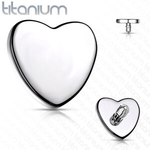 Wymienna główka do implantu z tytanu, serce 3 mm, kolor srebrny, grubość 1,2 mm