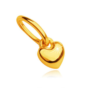 Zawieszka z 14K złota - serce o małej wypukłej powierzchni, 3 mm