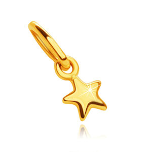 Zawieszka z żółtego 14K złota - lśniąca pięcioramienna gwiazda, 3 mm