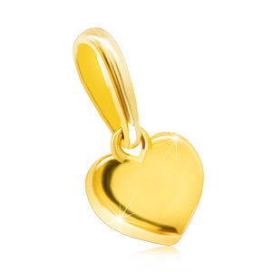 Zawieszka z żółtego 14K złota - symetryczne pełne serce