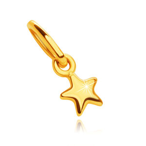 Zawieszka z żółtego 9K złota - lśniąca pięcioramienna gwiazda, 3 mm