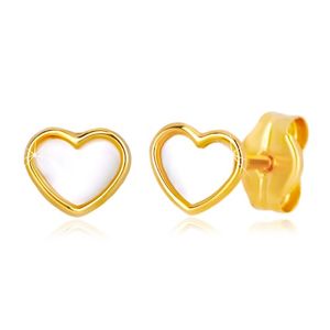 Złote kolczyki 14K w kształcie serca z naturalną perłą