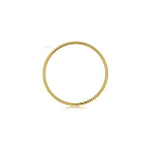 Złoty 375 piercing - lśniący cienki krążek, gładka powierzchnia, żółte złoto - Grubość x średnica: 1 mm x 6 mm