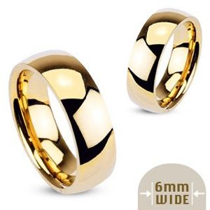 Metalowy pierścionek - gładka lśniąca obrączka - Rozmiar : 53